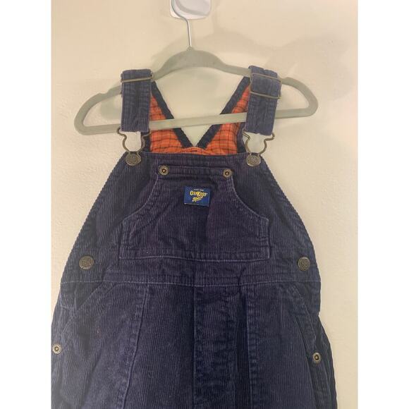 OSHKOSH B’GOSH Boy’s Navy Corduroy Flannel Lined Bib Overalls / Size: 18 Months - Picture 5 of 9